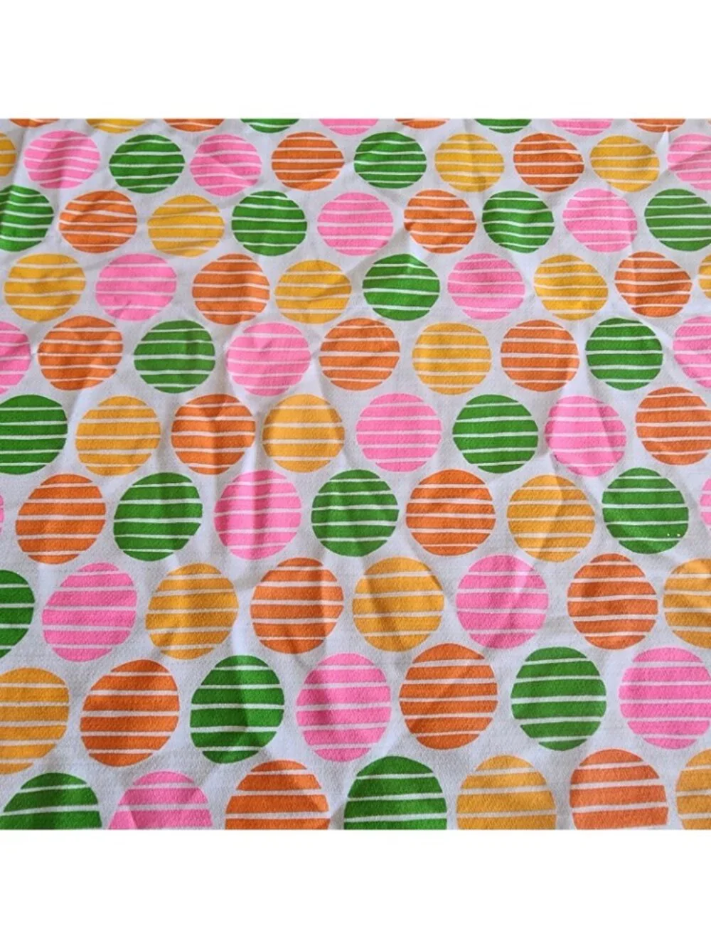 Vintage M. Lowenstein & Sons Mod Circle Fabric  1960s/1970s Retro 44x44in